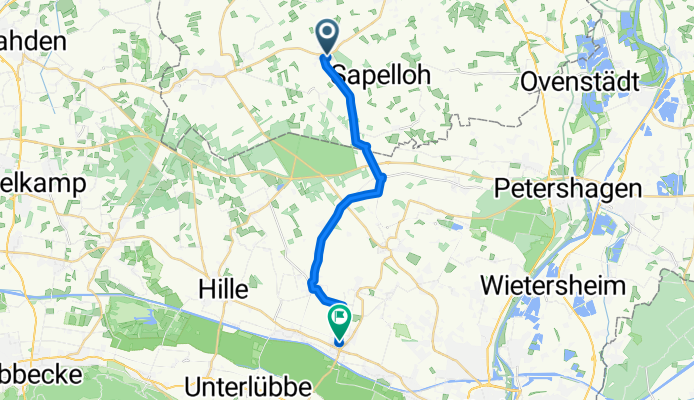 Warmser Straße nach Hinter den Gärten