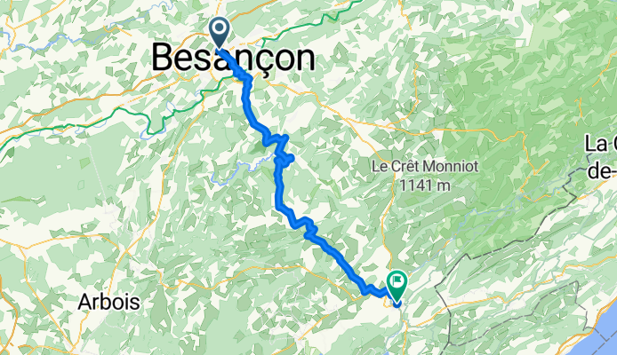 Rue Gérard Mantion, Besançon to Rue de la République, Pontarlier