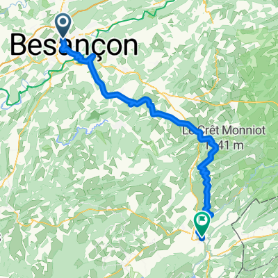 Rue Gérard Mantion, Besançon to Rue de la République, Pontarlier