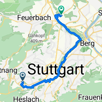 Obere Paulusstraße, Stuttgart nach Auerbachstraße, Stuttgart