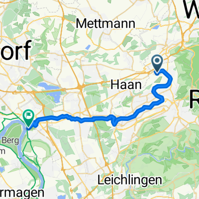Buxhaus, Solingen nach Benrather Schloßufer, Düsseldorf