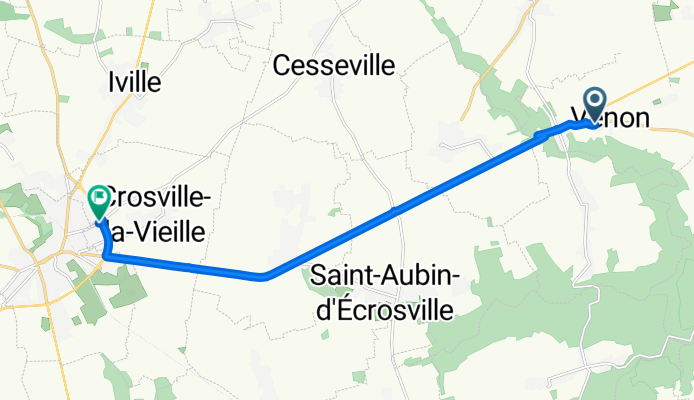 Rue des Drapiers, Venon à Rue Jean Petit, Crosville-la-Vieille
