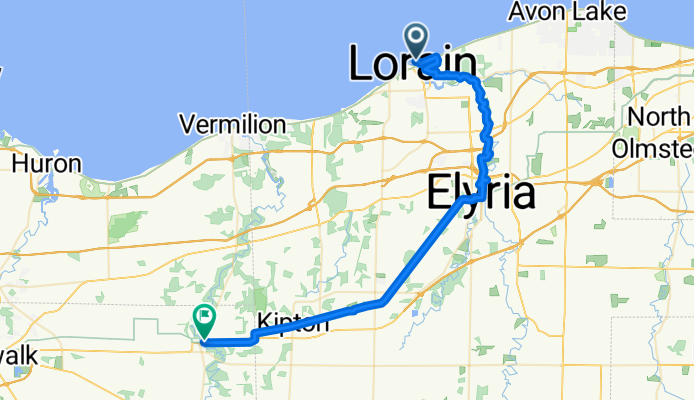 Lorain County to N River St, Wakeman