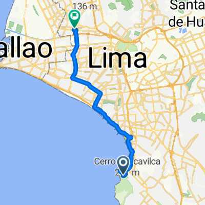 Ruta del morro solar hasta la Avenida Lima