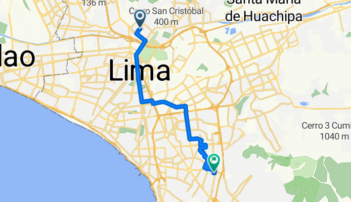 De Avenida Felipe Arancibia a Calle Melchormalo