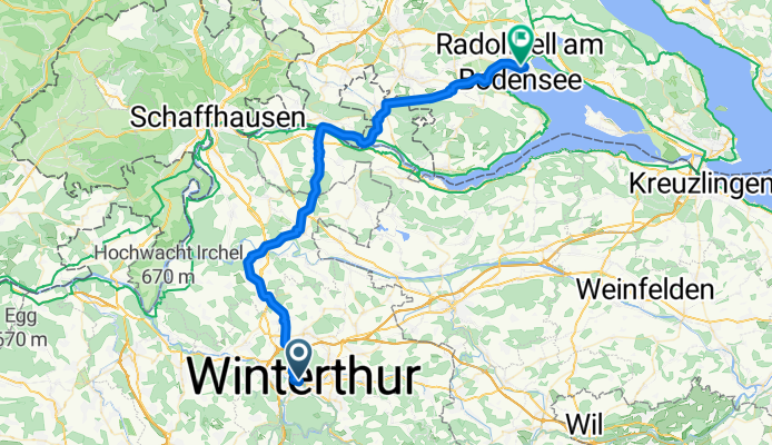Von Winterthur bis Radolfzell am Bodensee