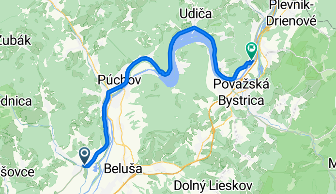 Námestie slobody to Považské Podhradie