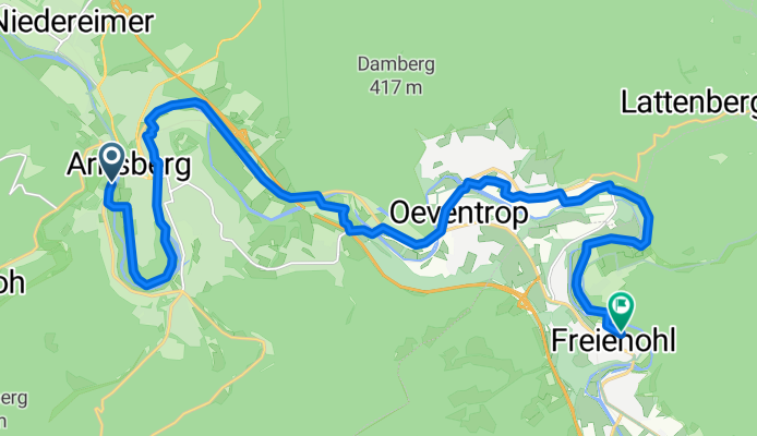 Arnsberg Ruhrradweg bis Meschede