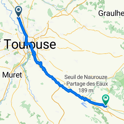 Saint Jory to Castelnaudry 55.5 miles