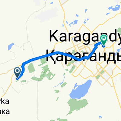 От улица Космическая до Объездная