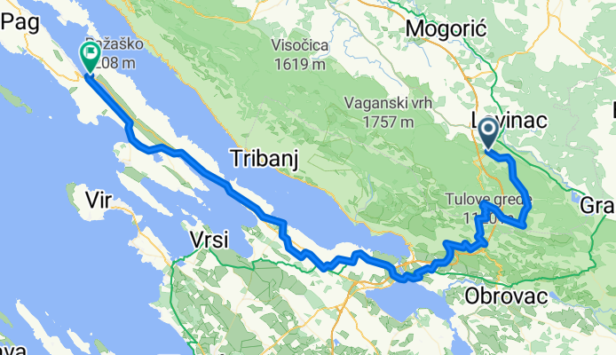 From Lovinac to Pag