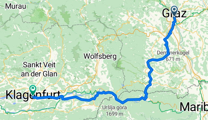 Von Graz bis Klagenfurt am Wörthersee