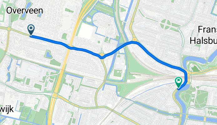 Bloemendaalseweg, Overveen nach Garenkokerskade, Haarlem