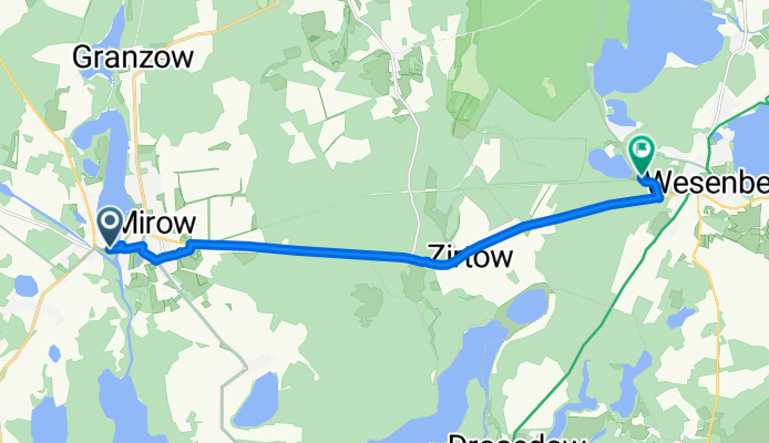 B198, Mirow nach Am Weißen See, Wesenberg
