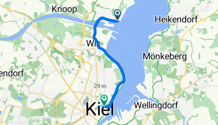 Vom Hotel am Kieler Schloß bis Schiffercafe Kiel