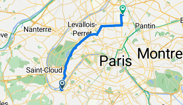 Rue Aristide Briand, Issy-les-Moulineaux à Rue de la Montjoie, Saint-Denis