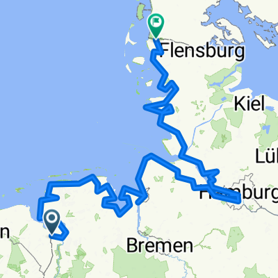EV 12 Nordseeküsten-Radweg Gesamtroutentrack