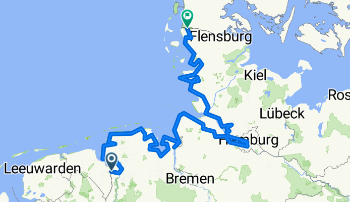 EV 12 Nordseeküsten-Radweg Gesamtroutentrack