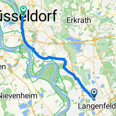 Zeppelinweg, Langenfeld (Rheinland) nach Stadtbezirk 1, Düsseldorf