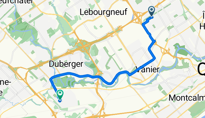Rue de la Sapinière-Dorion O, Québec à Rue Alexandre-Dumas, Québec