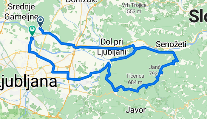 Pot v hribec to Dunajska cesta