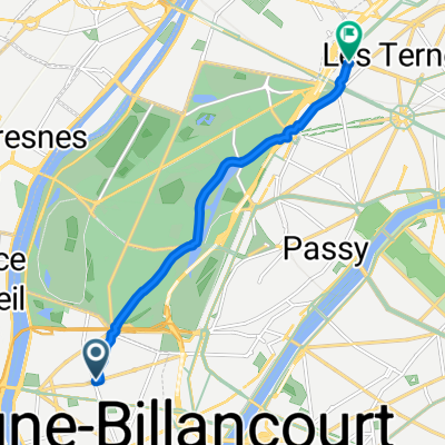 Rue d'Aguesseau, Boulogne-Billancourt à Avenue des Ternes, Paris