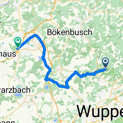 Fettenberger Weg, Wuppertal nach Uhlandstraße, Velbert