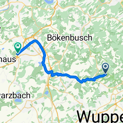 Fettenberger Weg, Wuppertal nach Uhlandstraße, Velbert