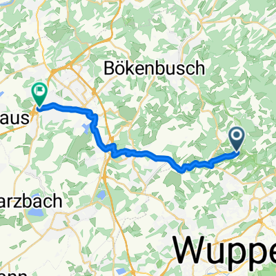 Fettenberger Weg, Wuppertal nach Uhlandstraße, Velbert