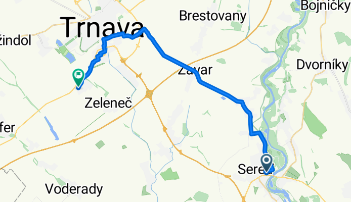 From Sereď to Hrnčiarovce nad Parnou