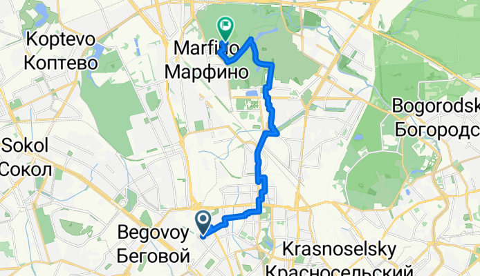 Новолесная улица, Moscow to Ostankinsky District, Moscow