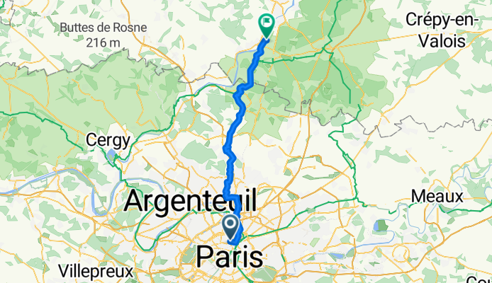 Day 1 - Paris to Chantilly (camping at Saint-Leu- d'Esserent)