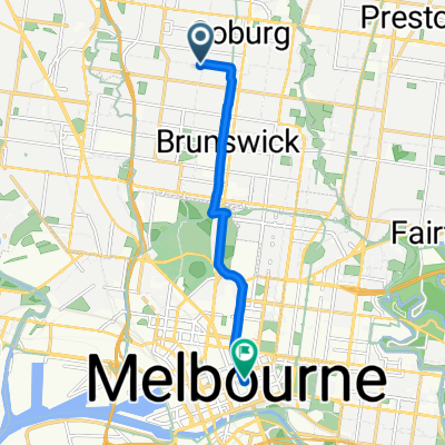Shaftsbury St, Coburg to Bourke St, Melbourne