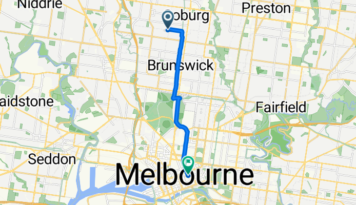 Shaftsbury St, Coburg to Bourke St, Melbourne