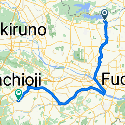 多摩湖通り, 東大和市へ東浅川町, 八王子市