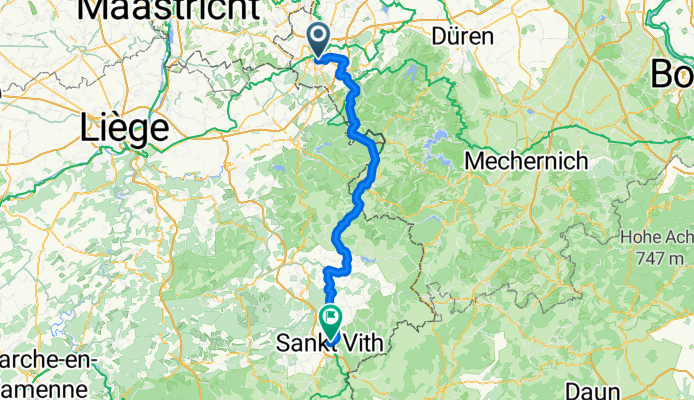 Hackländerstraße to Alte Aachener Straße