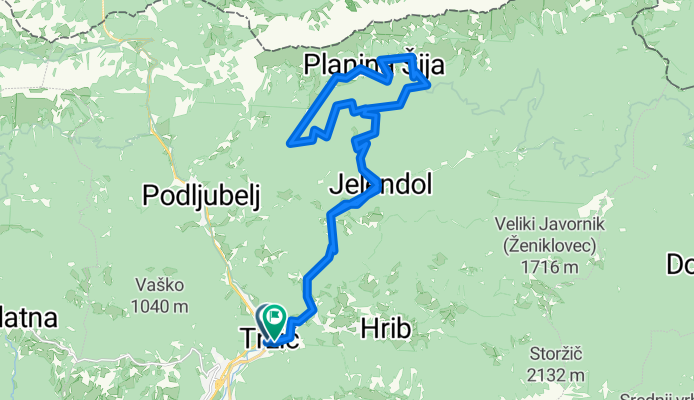 Planina Šija in Kofce čez Dolžanovo sotesko