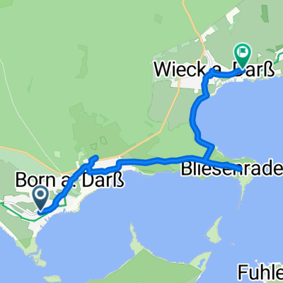 Auf dem Ende, Born auf dem Darß nach Bauernreihe, Wieck auf dem Darß
