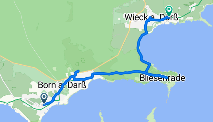 Auf dem Ende, Born auf dem Darß nach Bauernreihe, Wieck auf dem Darß