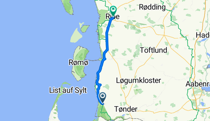 Nørrevej, Højer nach Rosen Alle, Ribe