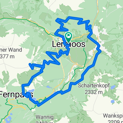 Route zu Tirolerhof in Lermoos