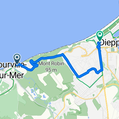 Rue du 19 Août 1942, Hautot sur Mer nach Rue de la Barre, Dieppe