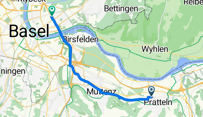 47.522, 7.691 nach 47.568, 7.608