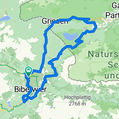 Route zu Tirolerhof in Lermoos