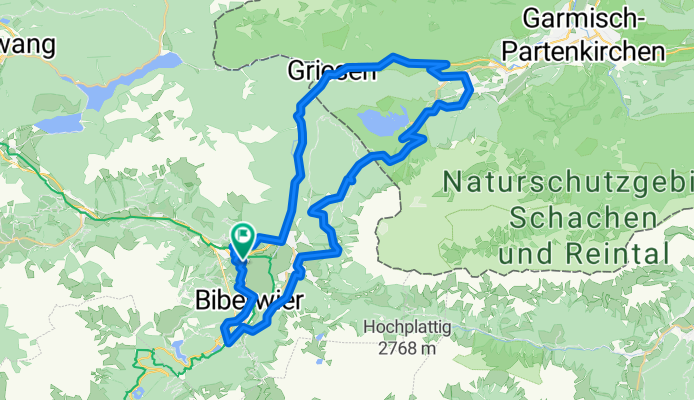 Route zu Tirolerhof in Lermoos