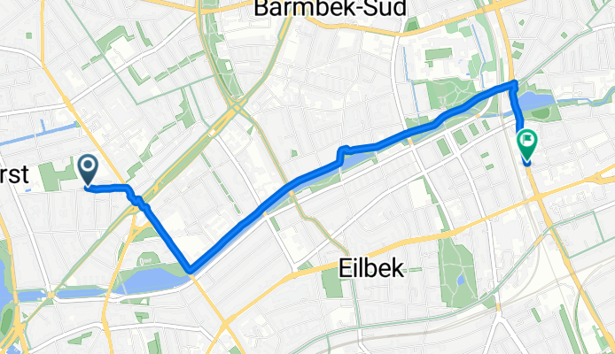 Averhoffstraße, Hamburg nach Brauhausstieg, Hamburg