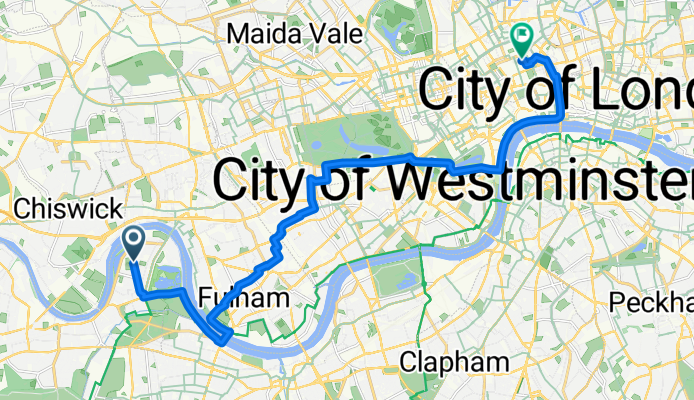 Verdun Road, London to Guilford Street, London