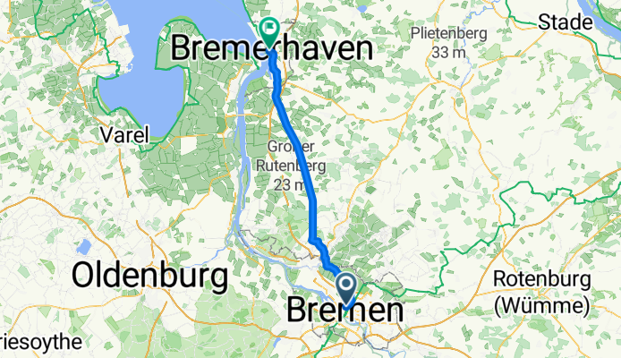 Route to Bremerhaven