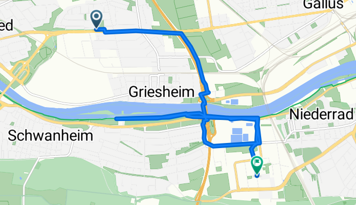 Wildentenstraße, Frankfurt am Main nach Lyoner Straße, Frankfurt am Main