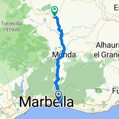 Urbanización el Capricho, Marbella to Calle del Calvario, Alozaina